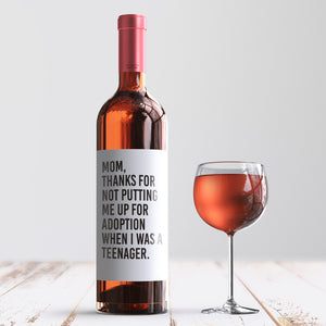 Funny Mother's Day Wine Label + Card