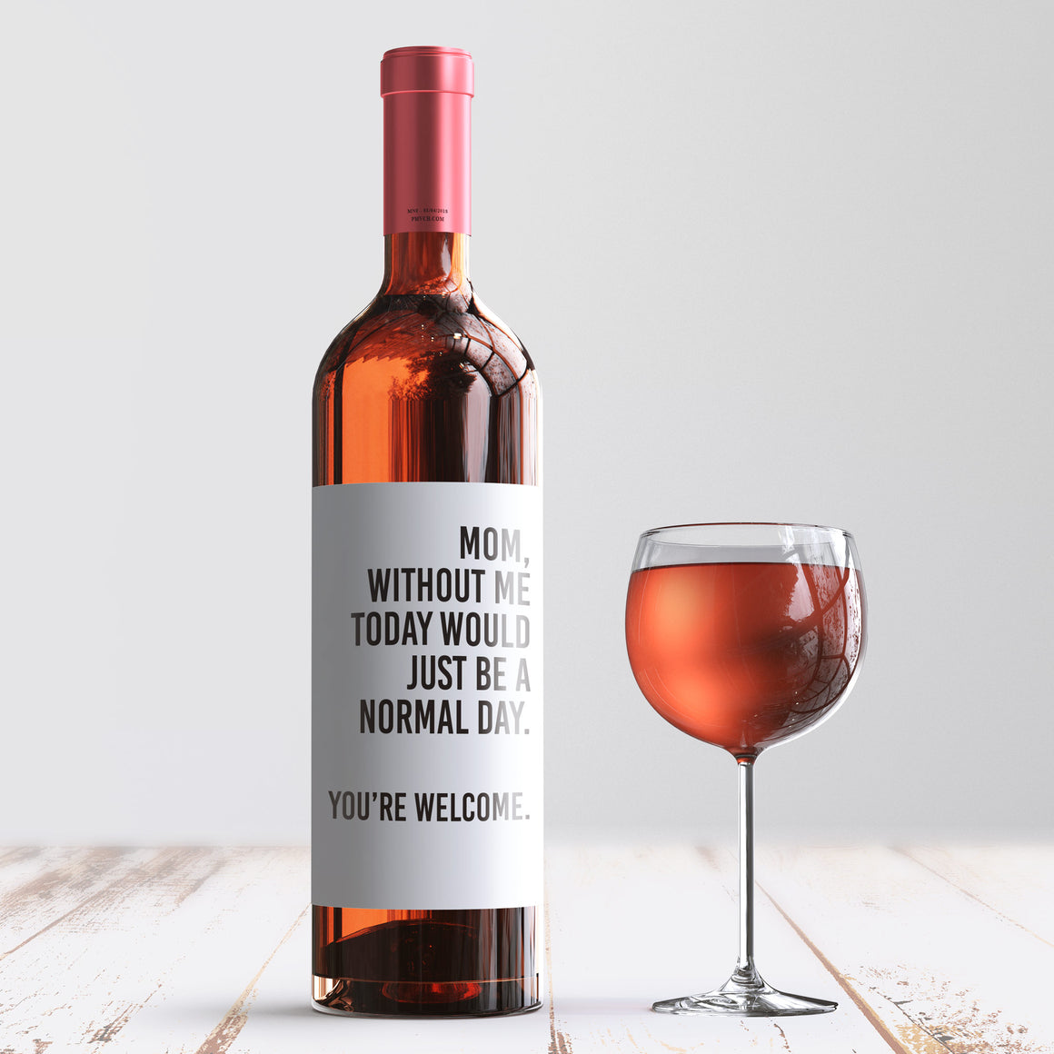 Cute Mother's Day Wine Label + Card