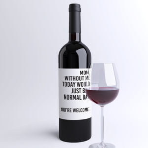 Cute Mother's Day Wine Label + Card