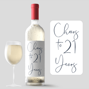 21st Birthday Black Balloon Wine Labels - 4 Pack
