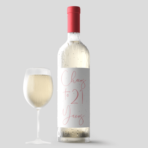 21st Birthday Pink Balloon Wine Labels - 4 Pack