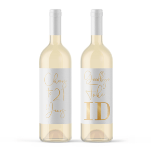 21st Birthday Gold Balloon Wine Labels - 4 Pack