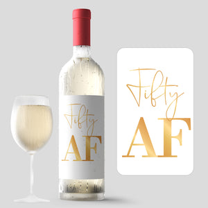 50th Birthday Gold Balloon Wine Labels - 4 Pack