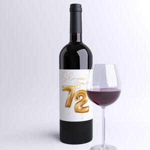 50th Birthday Gold Balloon Wine Labels - 4 Pack