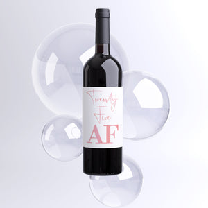 25th Birthday Pink Balloon Wine Labels - 4 Pack