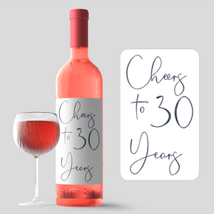 Dirty 30 Birthday Black Balloon Wine Labels - 4 Pack