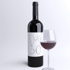 Dirty 30 Birthday Black Balloon Wine Labels - 4 Pack