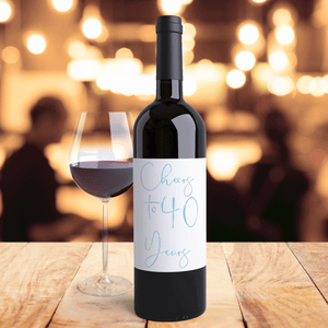 Forty and Fab 40th Birthday Blue Balloon Wine Labels - 4 Pack