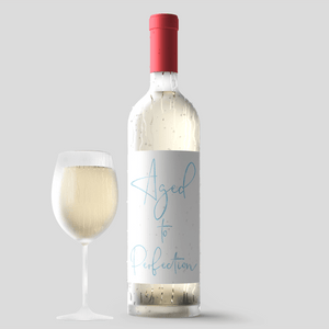 Forty and Fab 40th Birthday Blue Balloon Wine Labels - 4 Pack