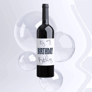 25th Birthday Black Balloon Wine Labels - 4 Pack