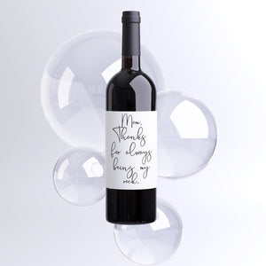 Thanks For Being My Rock Mother's Day Wine Label + Card