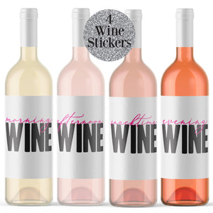 All Day Drinking Wine Labels - 4 Pack