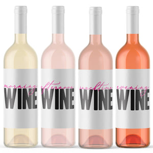 All Day Drinking Wine Labels - 4 Pack