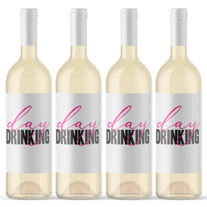 Day Drinking Wine Labels - 4 Pack