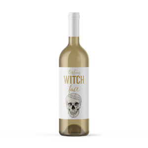 Halloween Wine Labels Happy Hallowine - 4 Funny Halloween Party Decor Here For Boos Pretty Skulls Resting Witch Face Wine Bottle Labels 9270