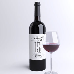 Anniversary Wine Label Cheers to 10 Years (Custom Year) Wedding Anniversary Wine Bottle Label Birthday Wine Bottle Label 21st Birthday 9040