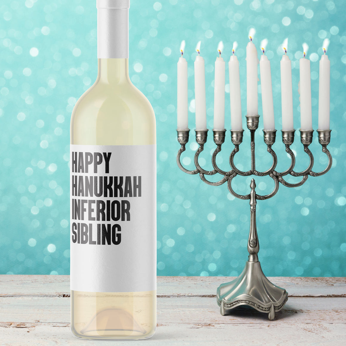 Happy Hanukkah Inferior Sibling Wine Label