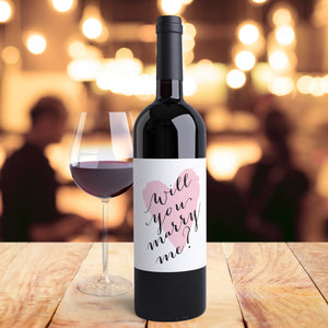 Proposal Wine Label Will You Marry Me Sticker Engagement Announcement Proposal Prop Printed Wine Bottle Label Engaged Gift for Her Love 9197