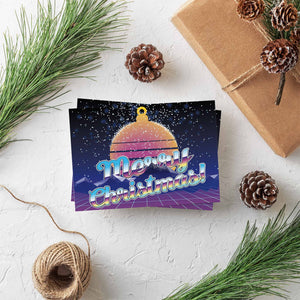 24 Retro 80s Graphic Merry Christmas Cards + Envelopes