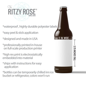 40th Birthday Rose Gold Balloons Beer Labels - 6 Pack