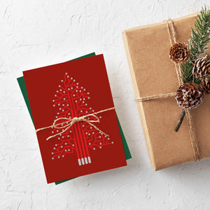 24 Computer Circuit Board Christmas Tree Cards w/ Envelopes
