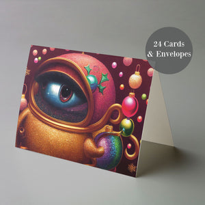 24 Out of This World Abstract Christmas Cards + Envelopes