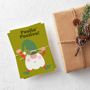 24 Uplifting Elf Christmas Cards in 4 Fun Colorful Designs + Envelopes