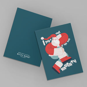 24 Don't Stop Believing in Santa Dancing Christmas Cards in 2 Modern Illustrations + Envelopes