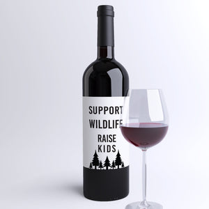 Funny Mom Life Wine Bottle Labels | Support Wildlife - 4 Pack