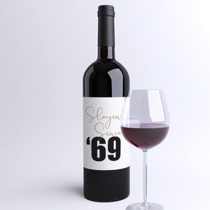 50th Birthday Party Wine Bottle Labels Pack of 4 Funny Wine Labels Slayin' Since '69 50th Bday Party Stickers Aged to Perfection 50 Fab 9219