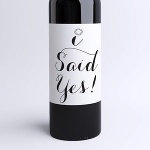 I Said Yes Wine Bottle Label Engagement Announcement Proposal Gift | Bridal Shower Decor | Engagement Party Decorations | Proposal Prop 9145