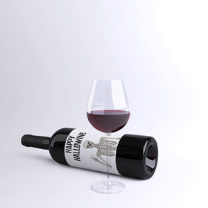 Hallowine Halloween Party Wine Labels - 4 Halloween Party Decor Stickers Happy Hallowine Trick or Treat Party Ideas Wine Bottle Sticker 9279