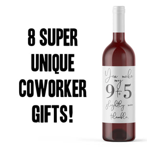 8 Funny Coworker Gifts Coworker Wine Bottle Labels Colleague Card Alternative Printed Peel & Stick Wine Stickers Office Rude Humor Gift 9198