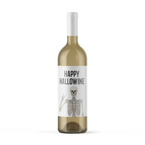 Hallowine Halloween Party Wine Labels - 4 Halloween Party Decor Stickers Happy Hallowine Trick or Treat Party Ideas Wine Bottle Sticker 9279