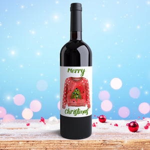 Ugly Christmas Sweater Wine Labels - 4 Pack