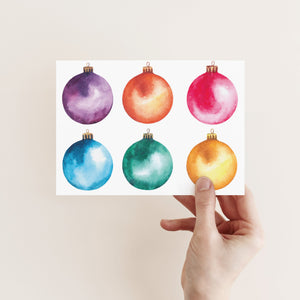 24 Modern Colorful Christmas Ornament Greeting Cards w/ Envelopes
