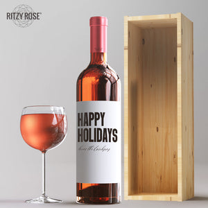 Custom Happy Holidays Wine Labels - 4 Pack