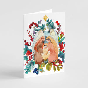 24 Whimsical Nativity Scene Religious Christmas Cards + Envelopes