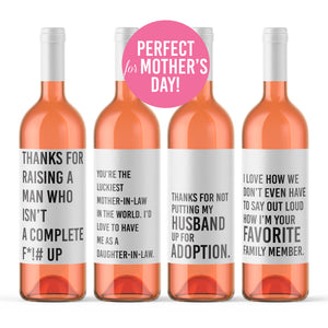 Mom Appreciation Wine Labels - 4 Pack