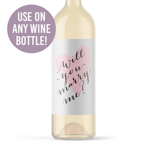 Proposal Wine Label Will You Marry Me Sticker Engagement Announcement Proposal Prop Printed Wine Bottle Label Engaged Gift for Her Love 9197