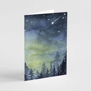 Moody Wintry Forest Scene Greeting Cards - w/ Envelopes