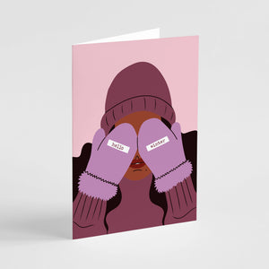 24 Diverse Winter Girls Greeting Cards in 4 Colorful Illustrations - w/ Envelopes