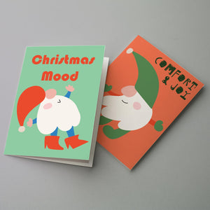 24 Uplifting Elf Christmas Cards in 4 Fun Colorful Designs + Envelopes