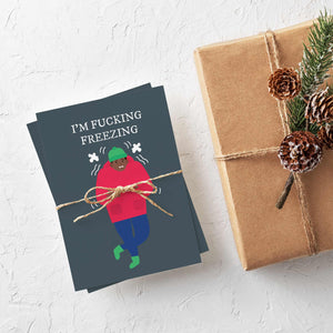 24 I'm F*cking Freezing Winter Greeting Cards in 4 Colorful Fun Illustrations