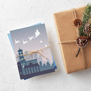 12 Santa Around the World Christmas Skylines 24 Pack of Cards + Envelopes