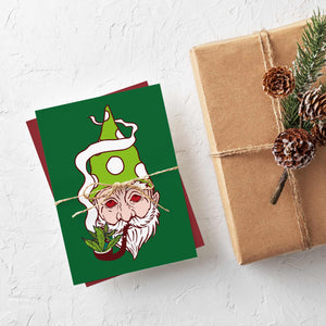 24 Non-Traditional Stoned Tripping Santa Christmas Cards + Envelopes